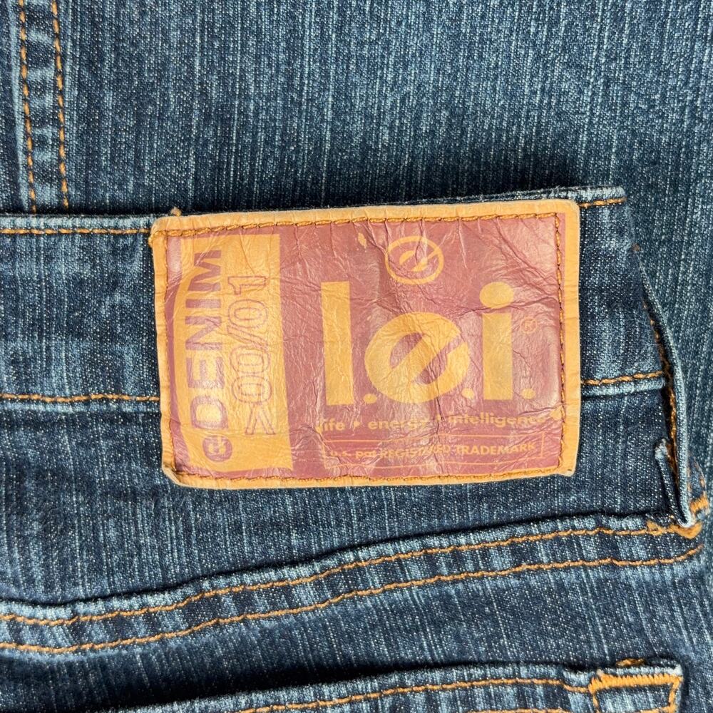VTG L.E.I. Bootcut Jeans Juniors 1 Blue Mid Rise Denim Western Downtown Girl Y2K - Picture 5 of 12